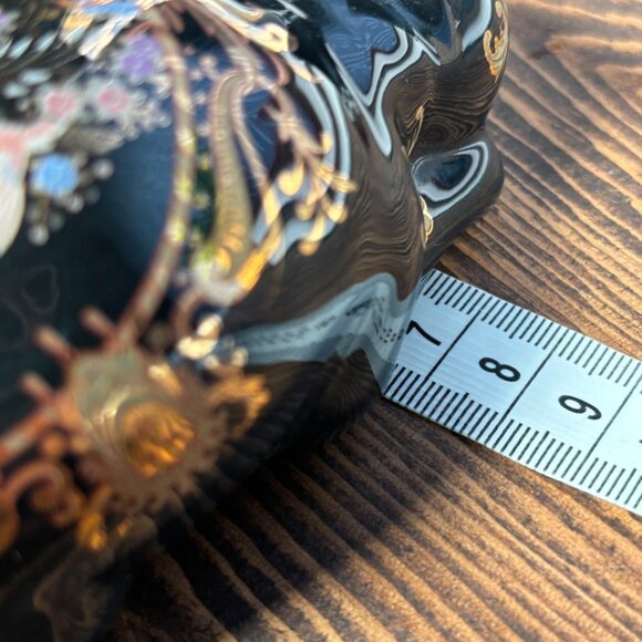 Vintage Satsuma Cat Figurine Black and Gold Ceramic Cat for Decor - Picture 15 of 16